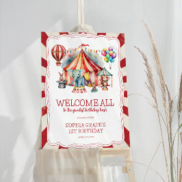 Póster Signo de bienvenida de cumpleaños de los animales 