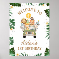 Signo de bienvenida de cumpleaños de los animales 