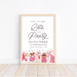 Póster Signo de bienvenida de cumpleaños de pájaros Chica