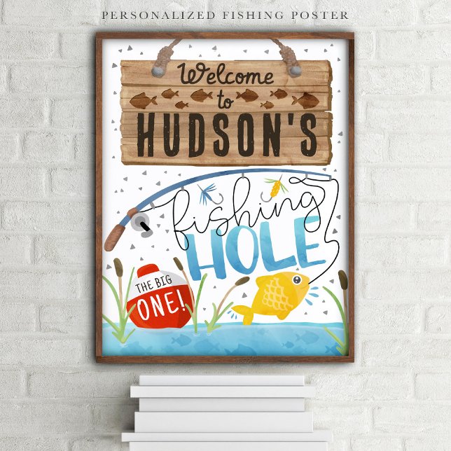 Póster Signo de bienvenida de cumpleaños de pesca (Subido por el creador)