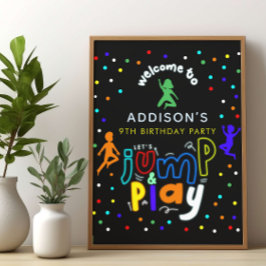 Póster Signo de bienvenida de cumpleaños de Trampoline Pa
