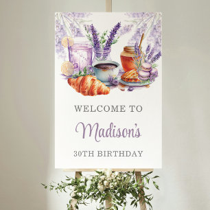 Póster Signo de bienvenida de cumpleaños de Watercolor Br