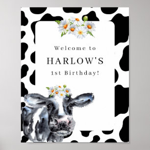 Póster Signo de bienvenida de cumpleaños de Watercolor Co