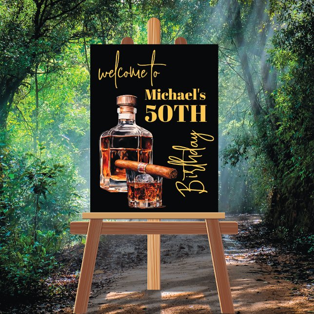 Póster Signo de bienvenida de cumpleaños de Whiskey Bourb (Subido por el creador)
