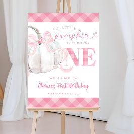 Póster Signo de bienvenida de cumpleaños del Chica Pink P