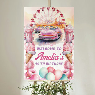 Póster Signo de bienvenida de cumpleaños del parque de di
