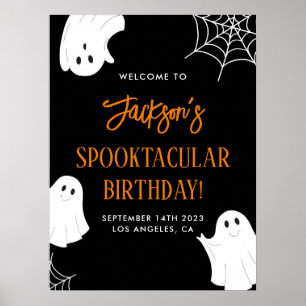 Póster Signo de bienvenida de cumpleaños espeluznante de 