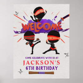 Póster Signo de bienvenida de cumpleaños Ninja