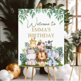 Póster Signo de bienvenida de cumpleaños para animales de