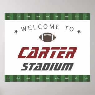 Póster Signo de bienvenida de cumpleaños rojo de la Marin