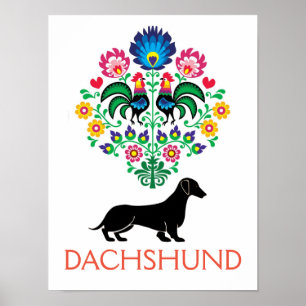 Póster Signo de bienvenida de Dachshund