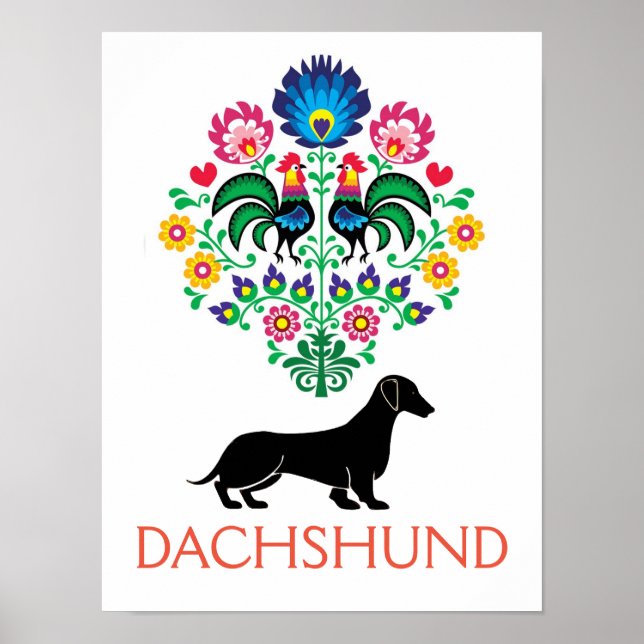 Póster Signo de bienvenida de Dachshund (Frente)