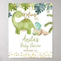 Signo de bienvenida de Dinosaur Baby Shower