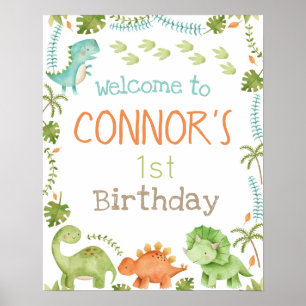 Póster Signo de bienvenida de dinosaurio
