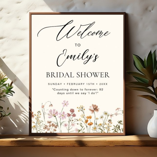 Póster Signo de bienvenida de ducha de flores silvestres  (Subido por el creador)