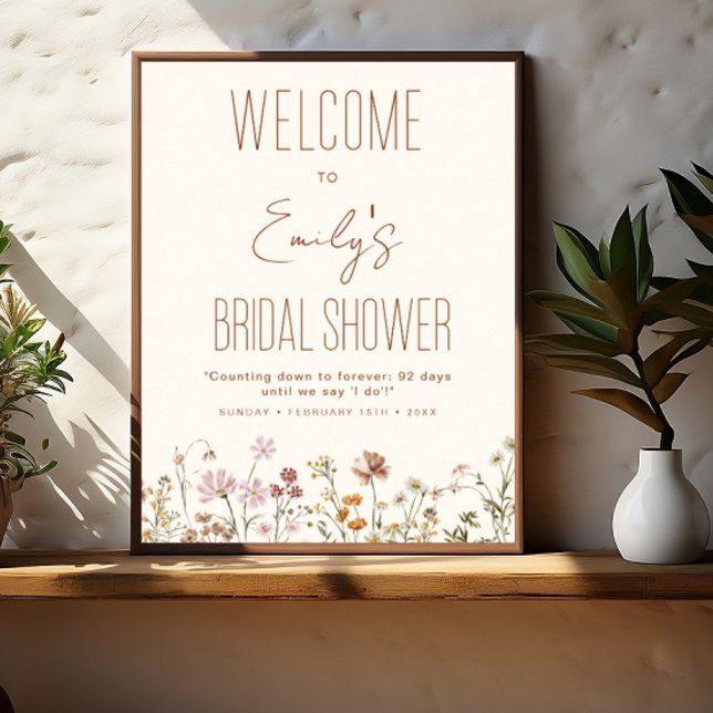 Póster Signo de bienvenida de ducha de flores silvestres  (Subido por el creador)