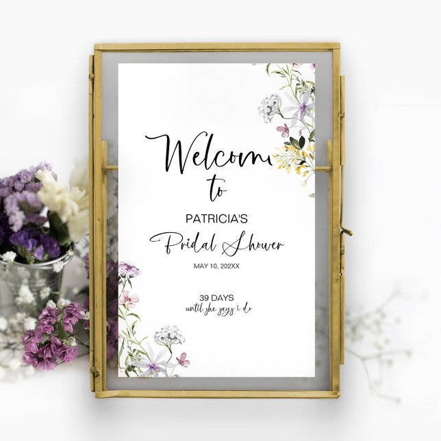Póster Signo de bienvenida de ducha de flores silvestres (Subido por el creador)