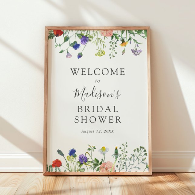 Póster Signo de bienvenida de ducha de flores silvestres (Subido por el creador)