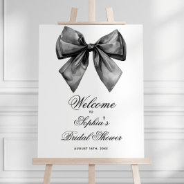 Póster Signo de bienvenida de ducha de novia Black Bow