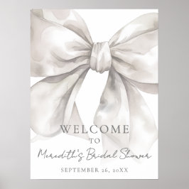 Póster Signo de bienvenida de ducha de novia Bow