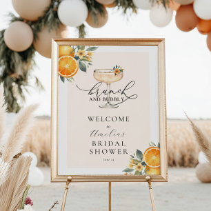 Póster Signo de bienvenida de ducha de novia brunch y bub