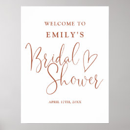 Póster Signo de bienvenida de ducha de novia con guión de