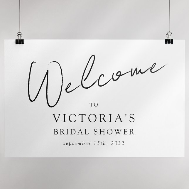 Póster Signo de bienvenida de ducha de novia con guión mo (Subido por el creador)