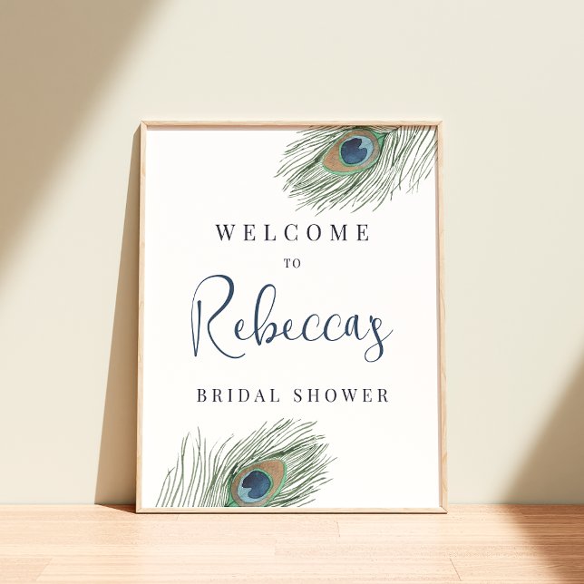 Póster Signo de bienvenida de ducha de novia con plumas d (Subido por el creador)