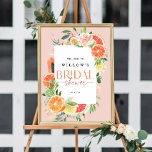 Póster Signo de bienvenida de ducha de novia de cítricos<br><div class="desc">Este diseño de cítricos tropicales cuenta con fuentes modernas y elegantes (que cambian con facilidad los colores) y un ramo de flores de colores y cítricos tropicales como limón,  lima,  naranja,  pomelo y papaya. ...  Vea toda la colección para ver más elementos coincidentes.</div>