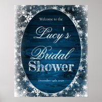 Signo de bienvenida de ducha de novia de invierno