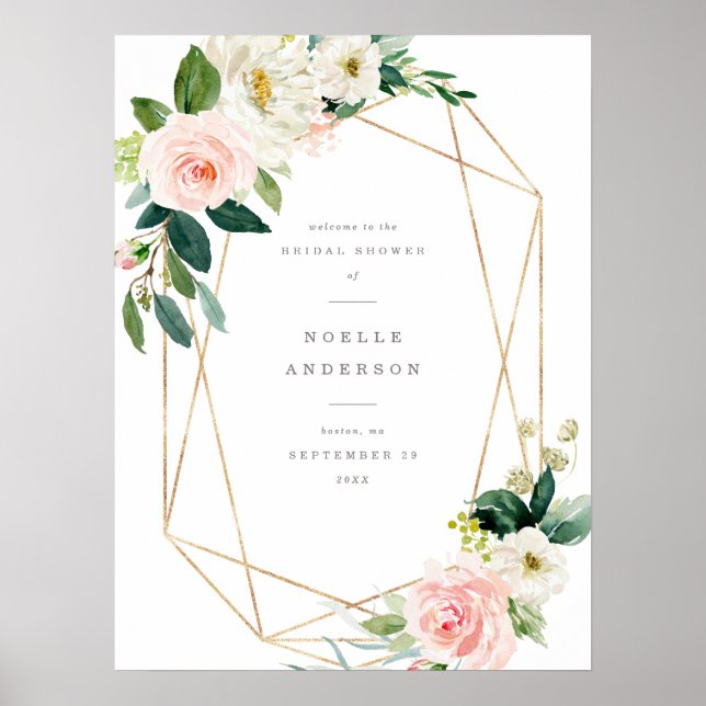 Póster Signo de bienvenida de ducha de novia de primavera (Frente)