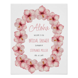 Póster Signo de bienvenida de ducha de novia floral de Le