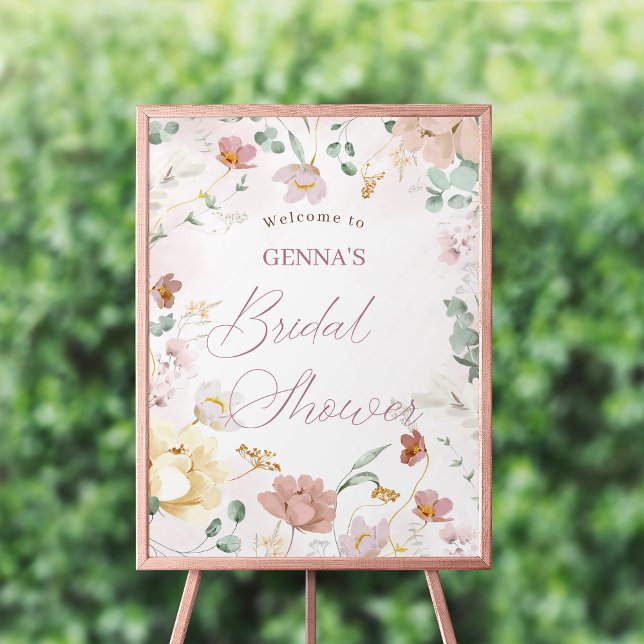 Póster Signo de bienvenida de ducha de novia floral de Ru (Subido por el creador)
