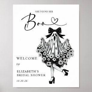 Póster Signo de bienvenida de ducha de novia floral fanta