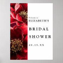 Signo de bienvenida de ducha de novia floral moder