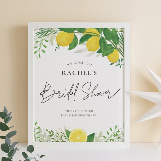 Póster Signo de bienvenida de ducha de novia limón fresco (Subido por el creador)