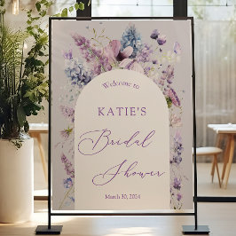 Póster Signo de bienvenida de ducha de novia Purple + Lav