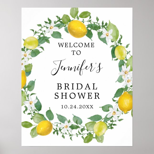 Póster Signo de bienvenida de ducha de novia temática de  (Frente)