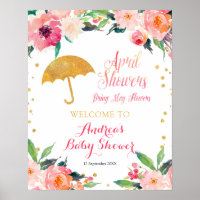 Signo de bienvenida de ducha Gold Floral April
