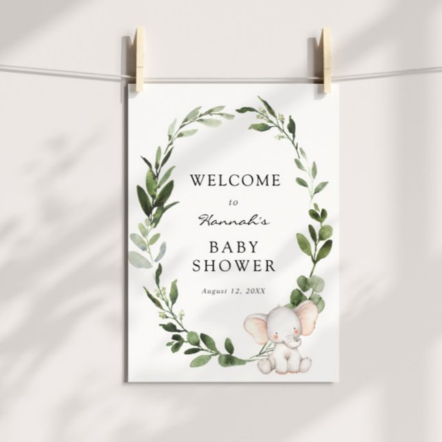 Póster Signo de bienvenida de Elephant Baby Shower (Subido por el creador)