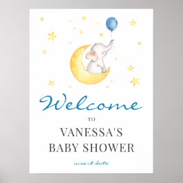 Póster Signo de bienvenida de Elephant Baby Shower