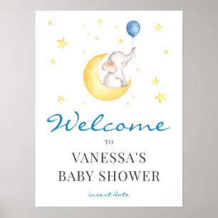 Póster Signo de bienvenida de Elephant Baby Shower