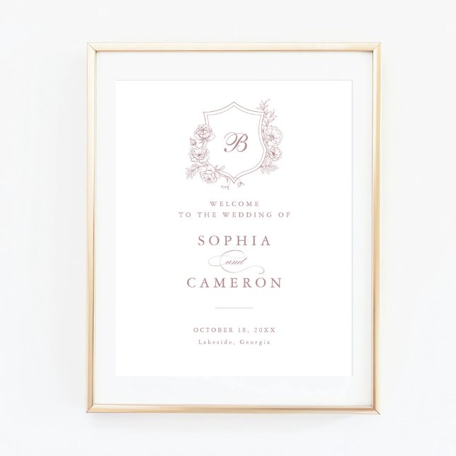 Póster Signo de bienvenida de Escudo de Monograma Rosas F (Subido por el creador)