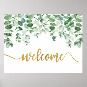 Póster Signo de bienvenida de Eucalyptus Greenery