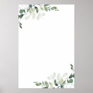 Póster Signo de bienvenida de Eucalyptus Greenery Boda