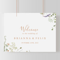 Signo de bienvenida de Fall Garden Wildflower Boda
