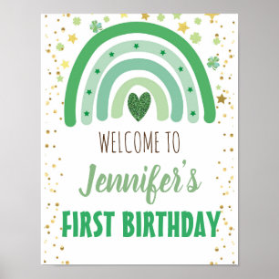 Póster Signo de bienvenida de Fiesta arcoiris del Día de 