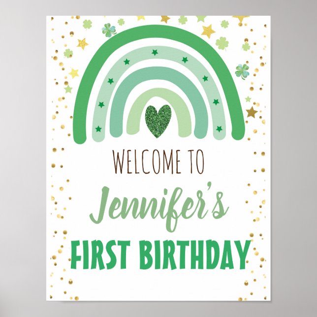 Póster Signo de bienvenida de Fiesta arcoiris del Día de  (Frente)