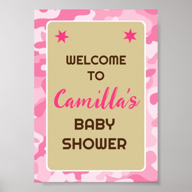 Póster Signo de bienvenida de Fiesta de cámara rosa edita (Frente)