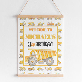 Póster Signo de bienvenida de Fiesta de camión de volcado